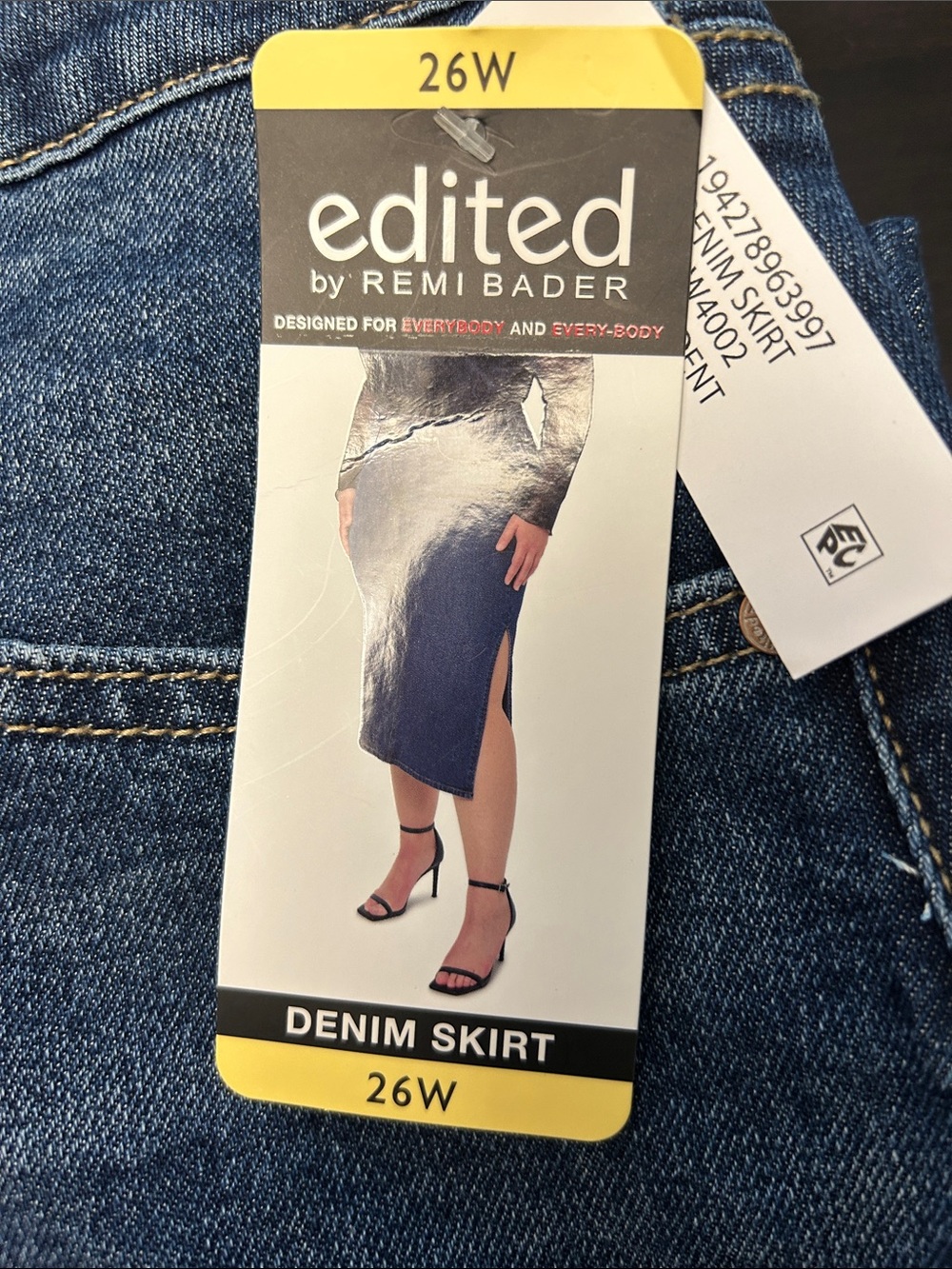Edited by Remi Bader Women's Blue Denim Midi Skirt